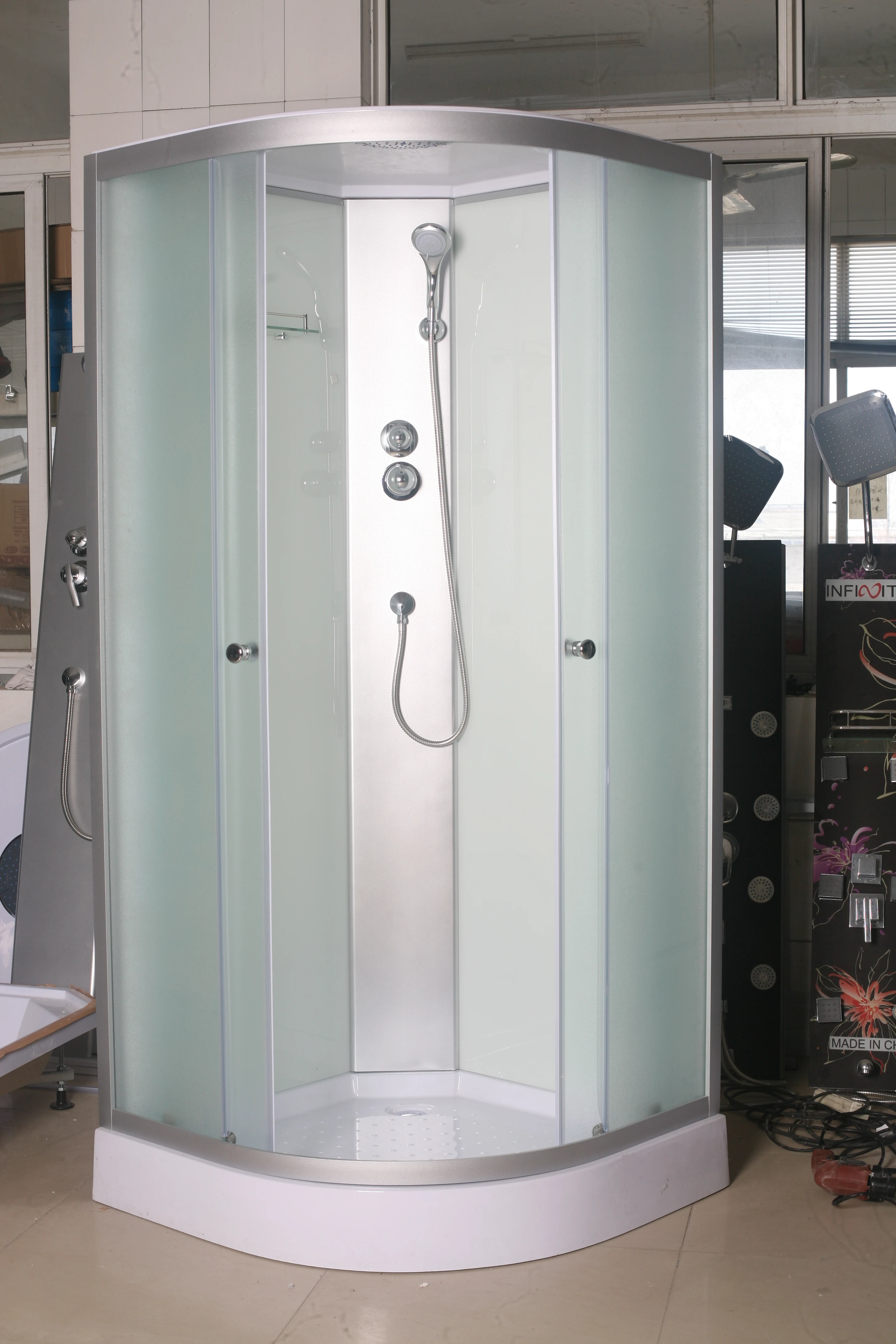 Factory direct sale mat tempered glass bathroom cabin sliding shower cubicle