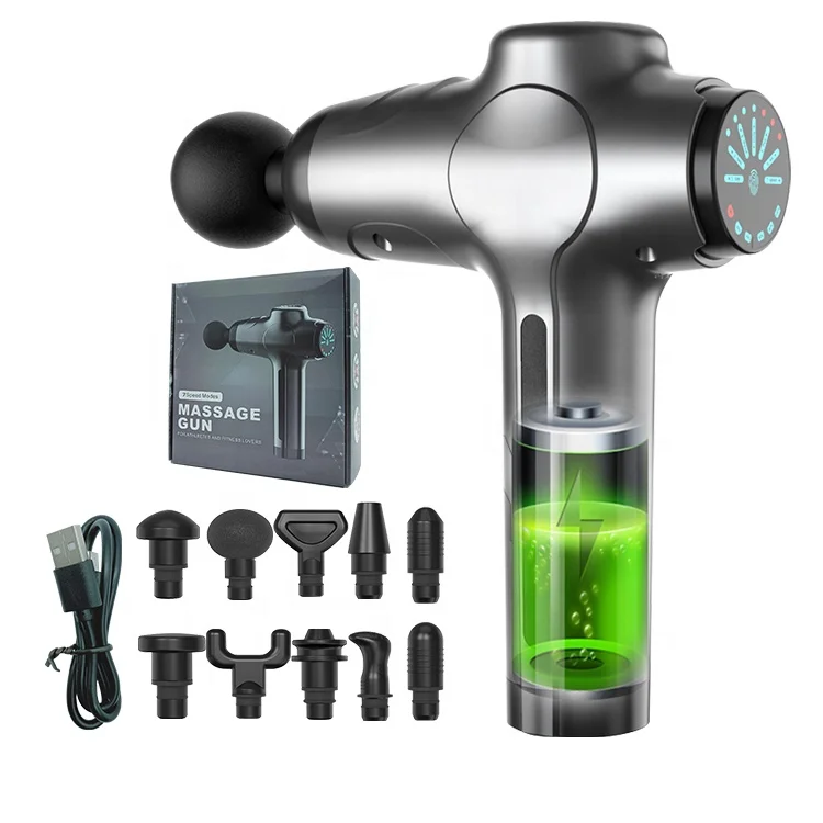 Дропшиппинг 2021 новый дизайн пользовательские глубокие ткани 10 головок 7 скоростей низкий звук Вибрация мышцы мини Массажный пистолет