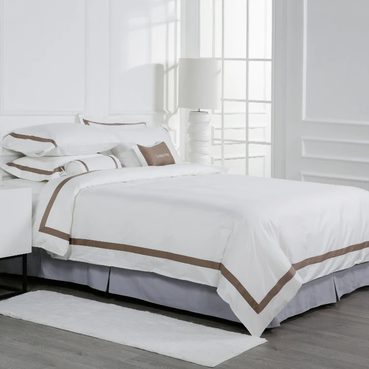 LinenPro New Bed Sheet Embroidery Design 5 Star Hotel Bedding Sets 100% Cotton