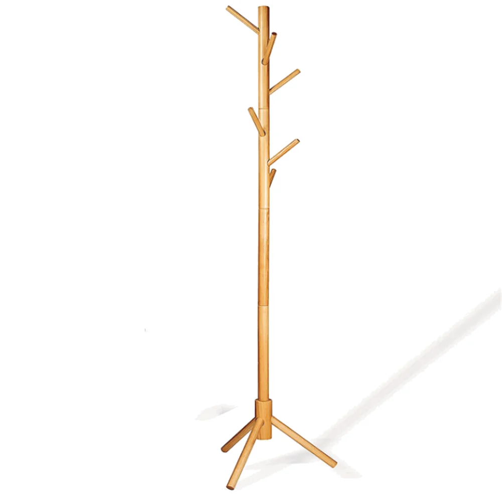 Высококачественная деревянная стойка в форме дерева, легкая сборка, регулируемые размеры, оптовая продажа с завода, деревянная стойка для пальто