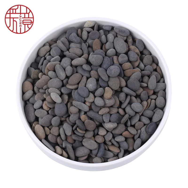 Black Mexican beach pebble unwaxed natural pebbled Stone for landscaping from AIKING