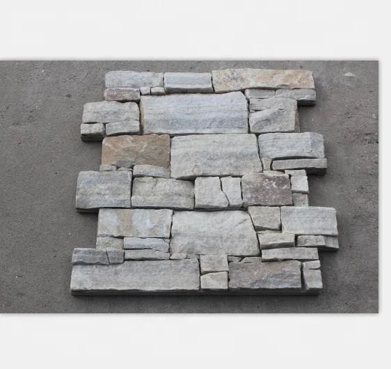 
White quartzite culture stone with cement backed for S shape construction material 