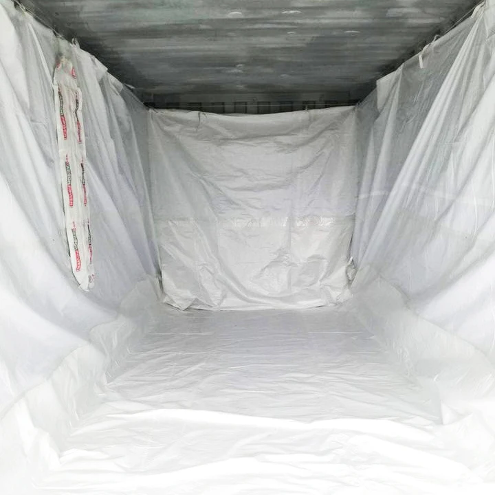Polyethylene liner bag in 20ft container plastic dry bulk shipping container liners for coffee bean nut feed