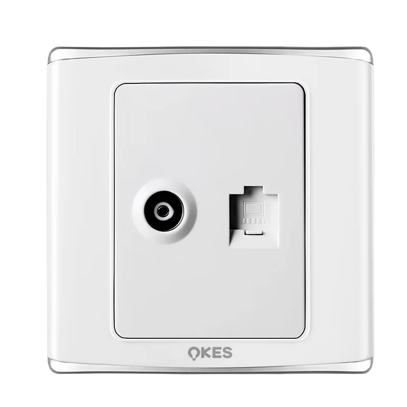 TEL TV Dual Port Sockets Switches Electrical Telephone Faceplate Wall Socket