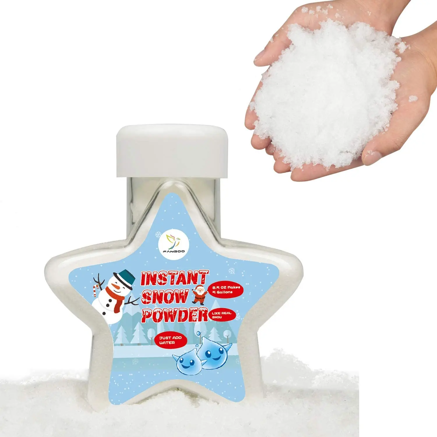 Instant Snow Fake Artificial Snow, Also Great for Making Cloud Slime - Mix Makes 10 Gallons of Fake Snow