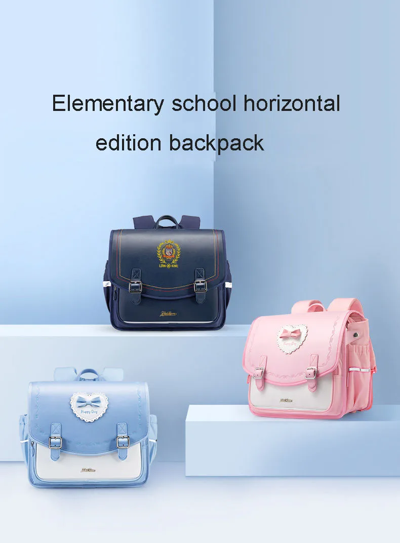 Kids School Backpack Bag British Style Horizontal Light Weight 6 12 Years Old Backpack School Backpack For Children Students
