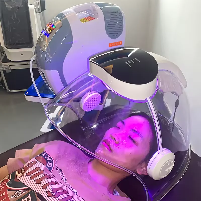 New Product 7 Colors Oxygen Jet Peel Skin Rejuvenation Led Facial Dome O2toderm Oxygen Jet Therapy Facial Care Device
