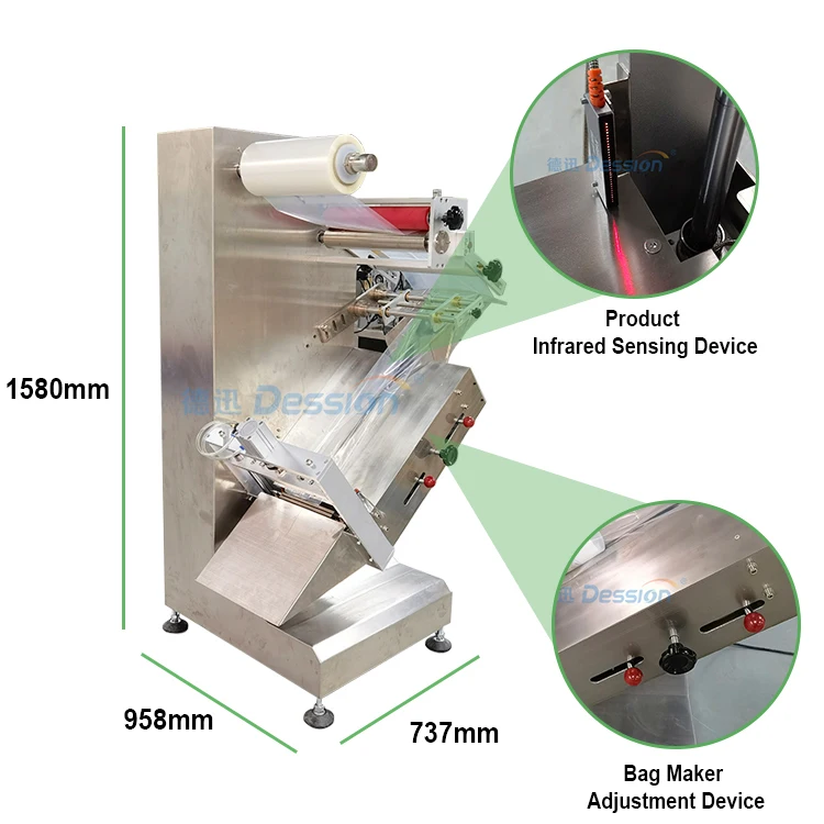 New Design Automatic Mini Flow Wrapping Machine for Vegetable Packing Machine with Servo Motor