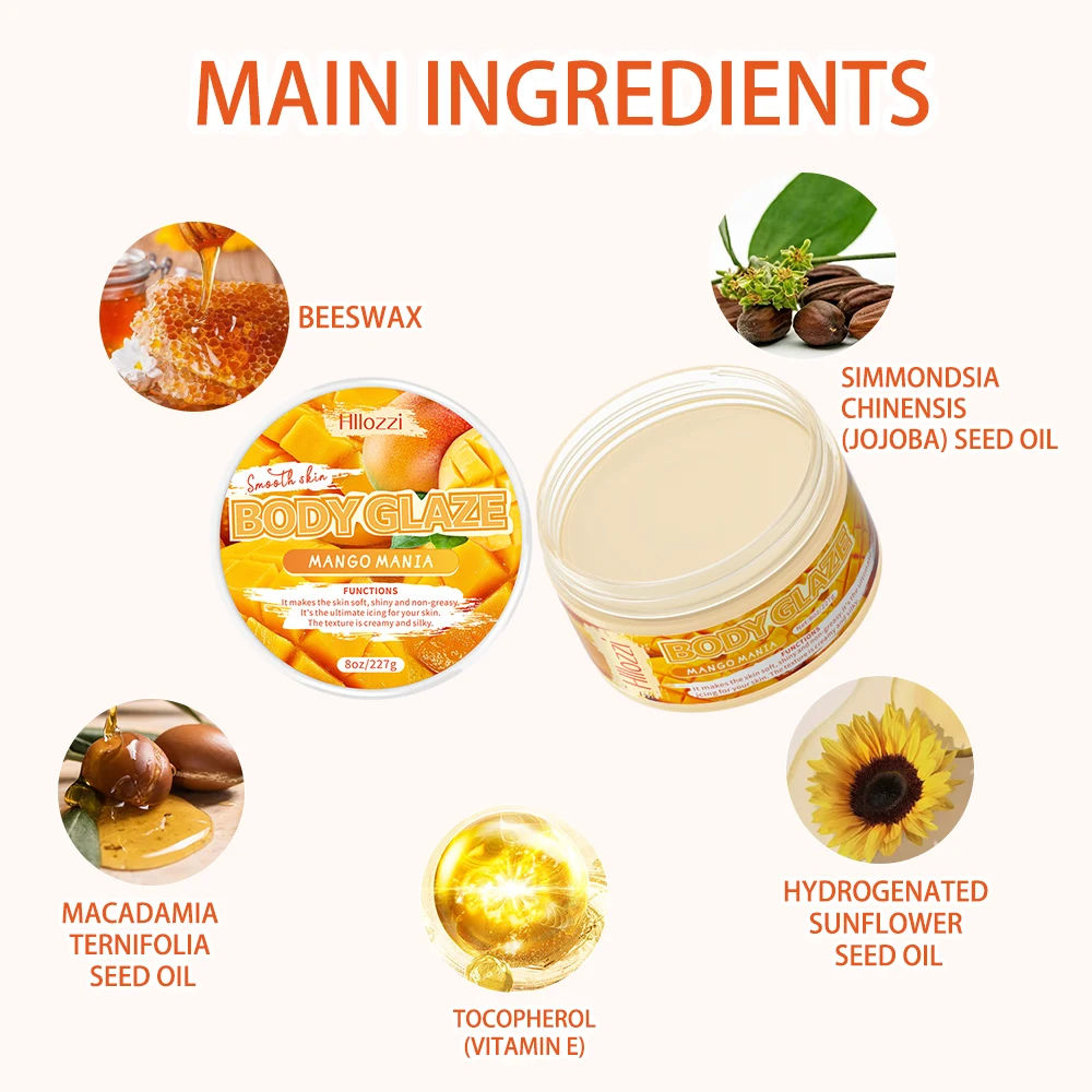Factory customization 8oz/227g  Skin cream anti aging body butter moisturizing skin body lotion mango body glaze beauty products