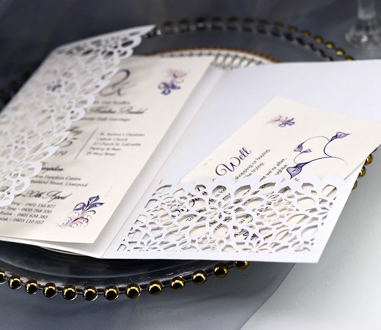 Glitter Paper Rose Flower Laser Cut Hollow Wedding Invitation Greeting Card Cover Gold Paper Love Card/ Art Custom Logo Printed