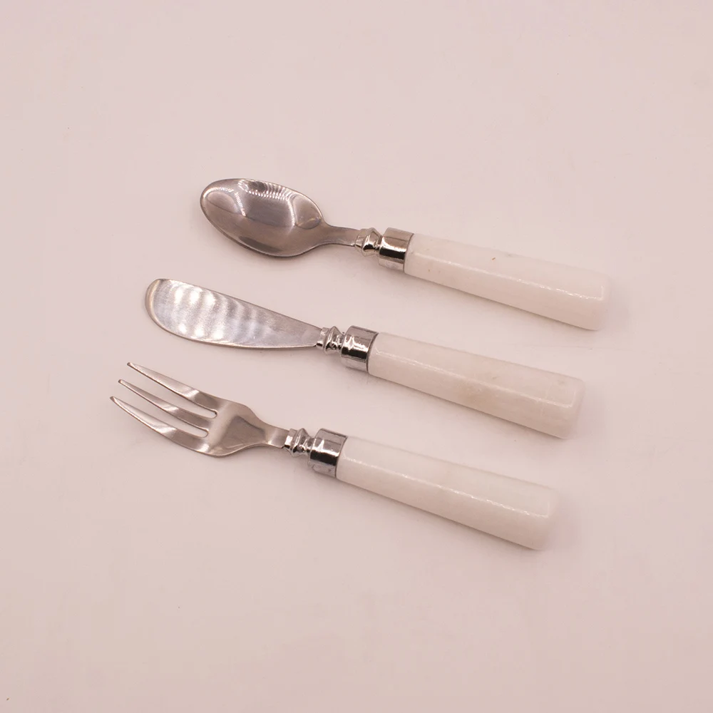 
Marble handle stainless steel bread butter spreader dessert knife 