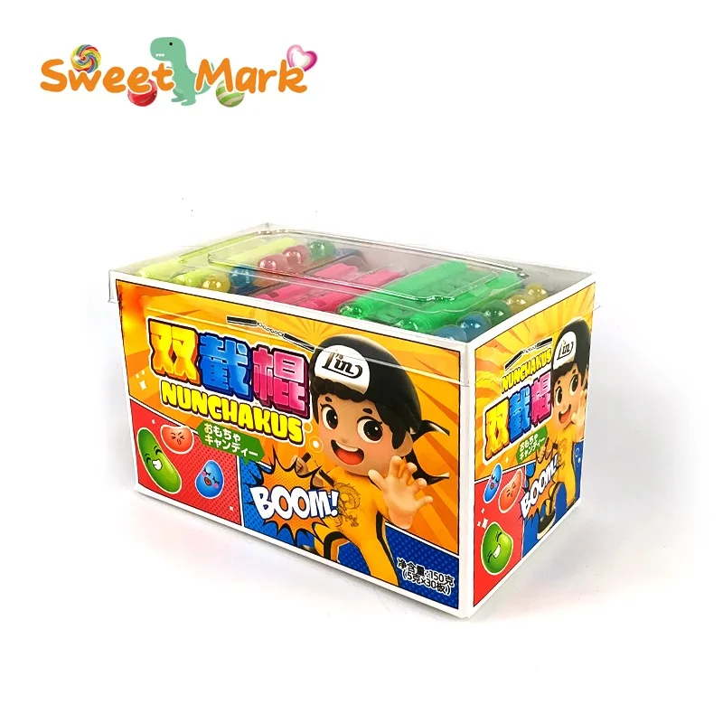 Halal jelly bean fruit flavor fun Nunchakus Whistle toy kid candy toy