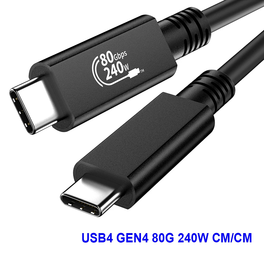 ULT-unite New Design 80Gbps 240W USB4 Cable Compatible with Thunderbolt 5 USB-IF Certified USB C to C Cable 0.3m 0.5m 0.8m