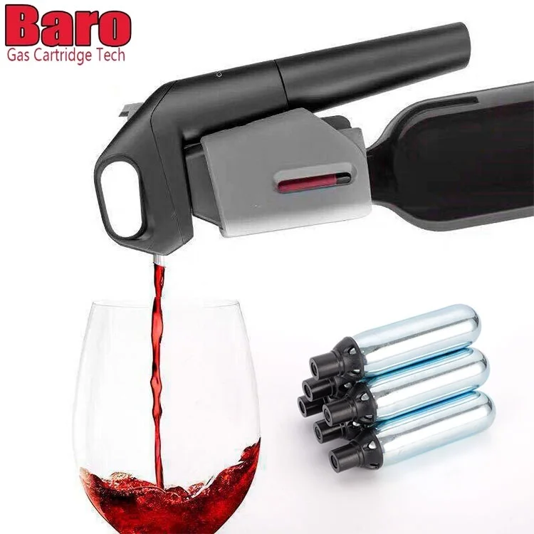 Wine Preservation Carbon Steel Air Bottle Tanks 6.5gram Ar Cartridge 6.5g Argon Gas Cylinder