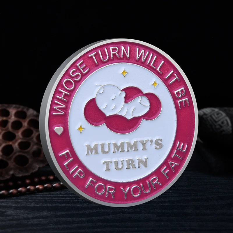 Материнское решение монета для новых подарков ребенку родитель представляет двустороннее в первый раз мама папа AY121