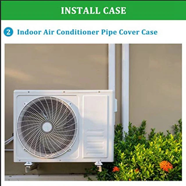 
14 Ft Air Conditioner Decorative PVC Line Set Cover Kit Mini Split and Central Air Conditioner & Heat Pump Line Set Cove Kit 