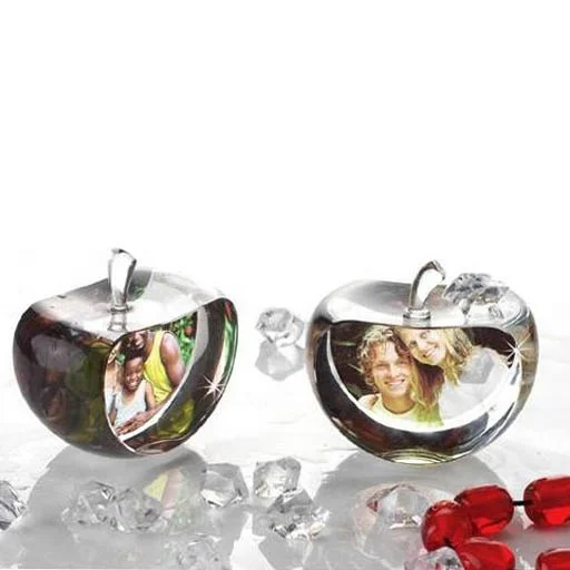 personalized souvenir gifts crystal apple paperweight picture frame