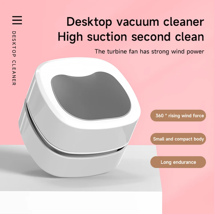 2024 Mini Window Tabletop Car Vacuum Cleaner Portable USB Rechargeable Rubber Confetti Dust Sweeper for Student