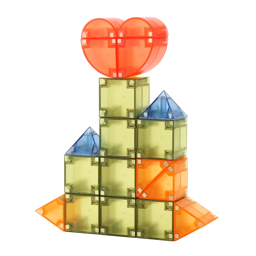 2023 New  Wholesale Educational Construction Plastic Cubes 3d magnetic blocks for kids magnet building tiles