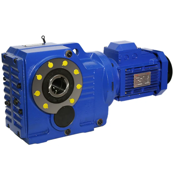 Sanlian K series helical bevel watt type gear motors spiral bevel helical reduction gearbox with double output shaft high torque