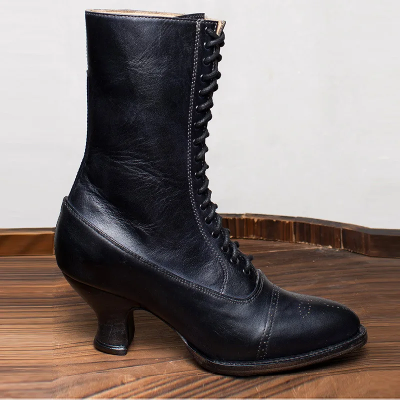 Fashion Winter Cross Strap Women Ankle Boots High Heel Shoes Woman Zipper Office Lady Street Footwear