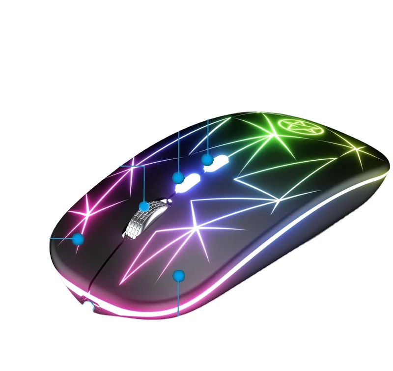 Cheap A20 Optical Computer RGB 2.4Ghz Metal Roller 5 Button Gaming Mouse Rechargeable   Wireless Mouse Portable