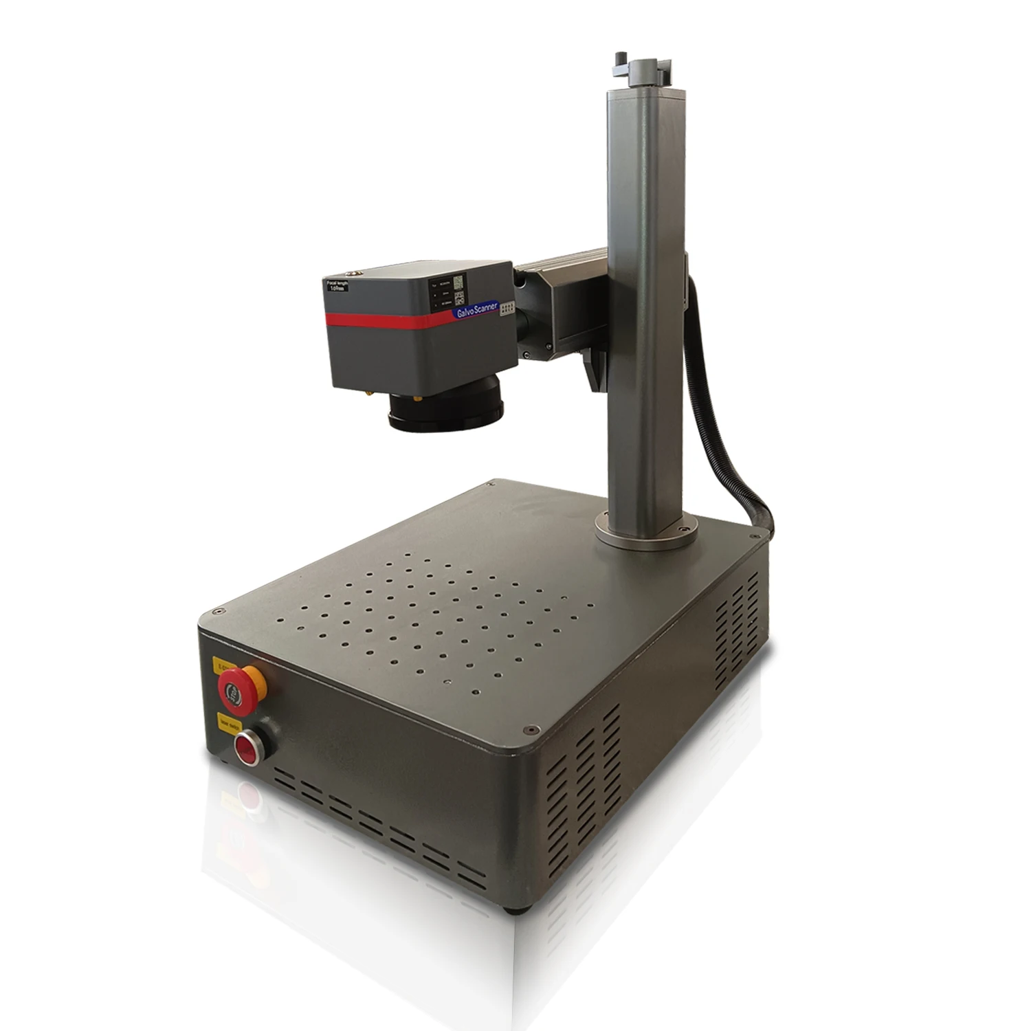 30W Raycus Fiber Optic Laser Marking Machine with 110*110mm Size Lens EZCAD Control Compatible with Lightburn Double Red Dots