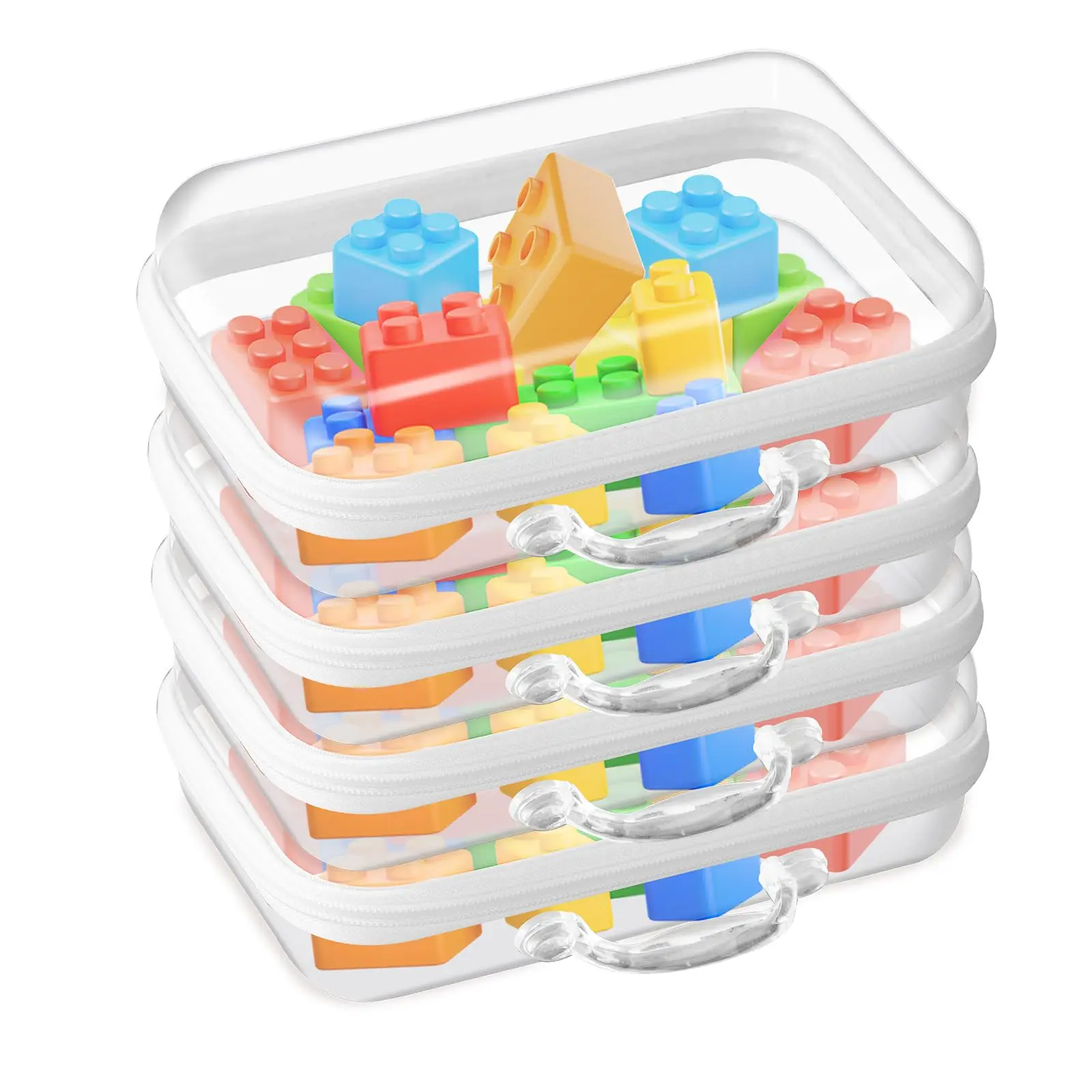 Clear Hard Zipper Pouch Bliss Zippered Storage Bins For Building Blocks Puzzles Cosmetics Small Items Stationery Accessories