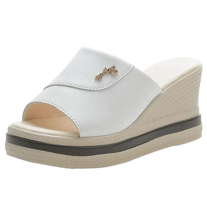 Сандалии женские с открытым носком, модная Очаровательная обувь на высокой танкетке, лето