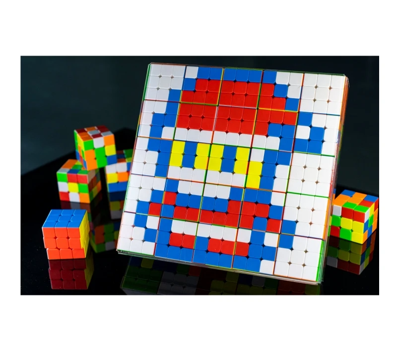 Yongjun DIY Use Multiple Cubes To Piece Together The Desired Pattern A New Way To Play The Magic Cube Wall Decorations