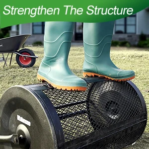 Compost Spreader Roller Manual Fertilizer Spreader Planting Seeding Durable Metal Mesh Spreader for Lawn and Garden Care Manure