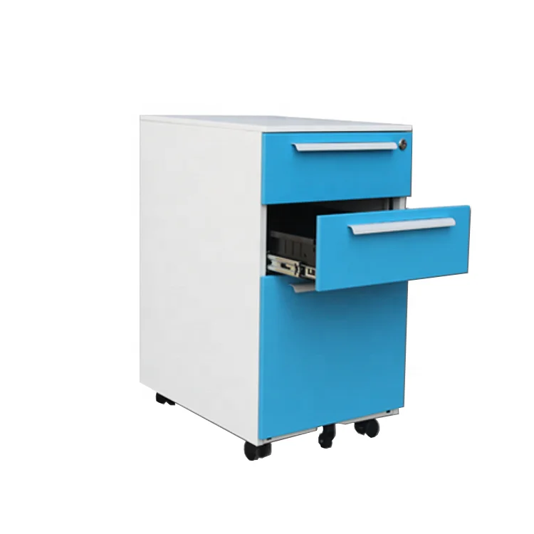 storage equipment pedestal metal vertical steel 3 drawer Under Desk movable office furniture mobile file cabinet