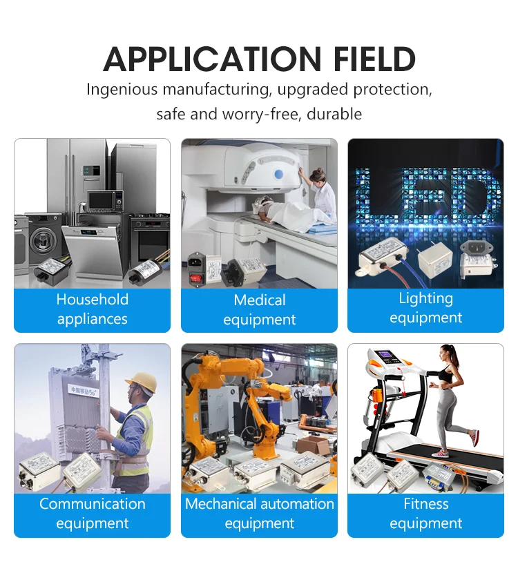 EMI Filter Manufacturers Produce High Quality Power Line Filters 1A~10A Single Phase EMI Filters