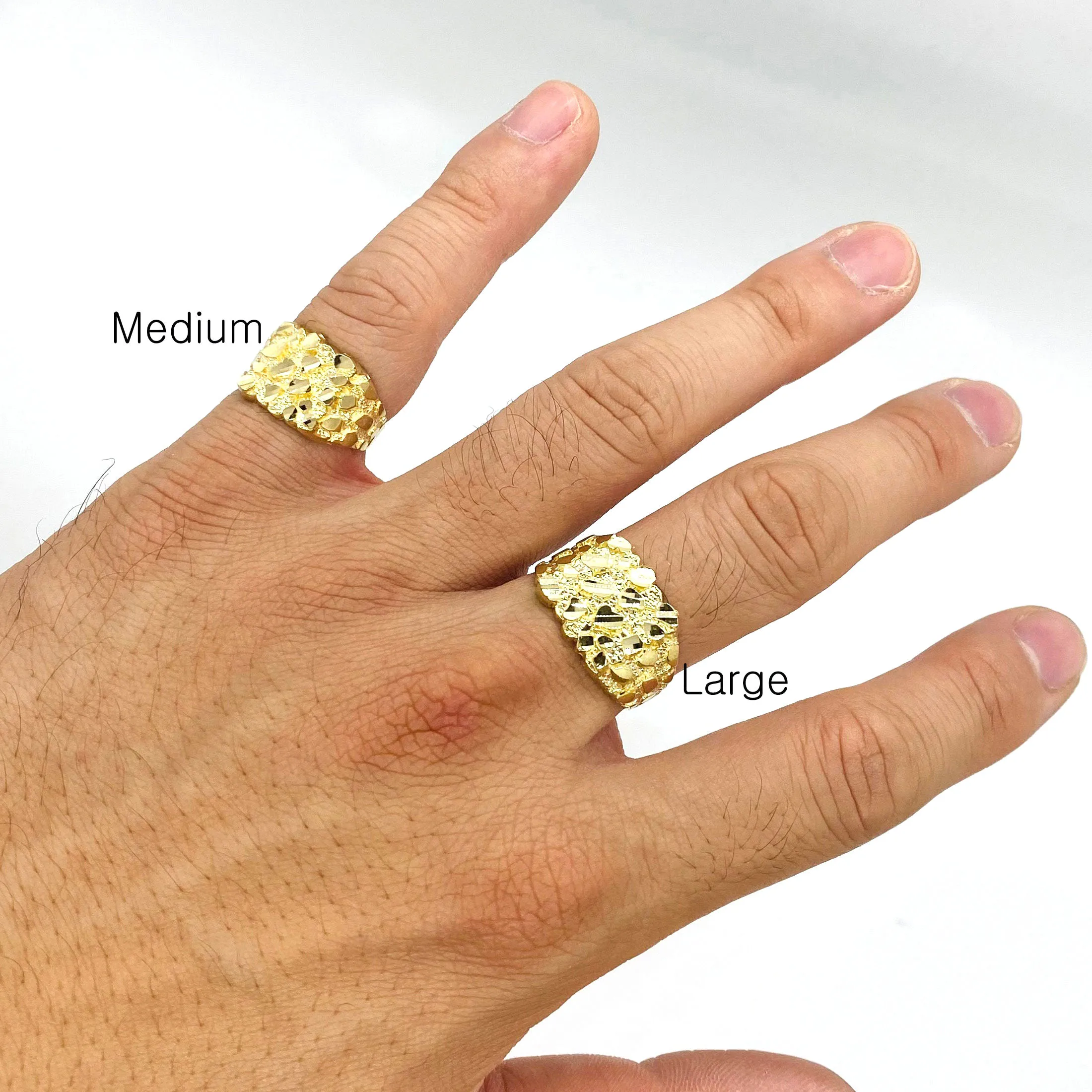Duyizhao Fashion Personality Charm Jewelry 14k Gold Plated Nugget Square Ring For Men/Women