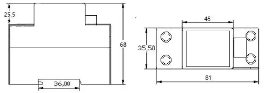 1 phase 2 wire din rail electricity meter plastic case ABS material anti flaming