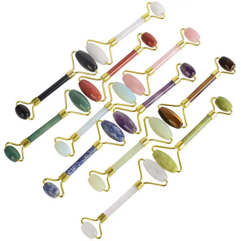 Набор для массажа лица из натурального розового кварца