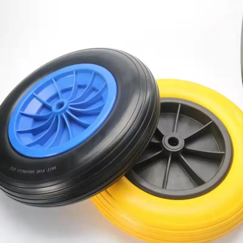 wholesale customized high quality heavy duty solid rubber polyurethane foaming flat free pu foam wheel
