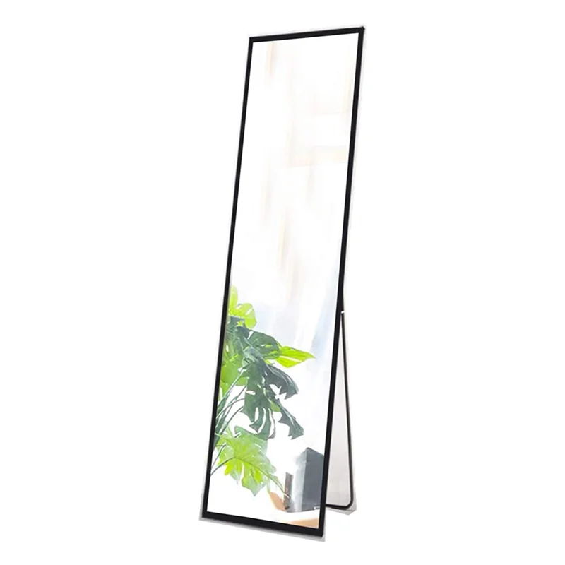 Custom large big gold black Metal Framed Long Rectangular dressing Wall mirror