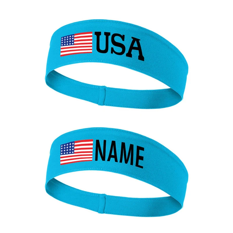 Factory Custom American Flag USA Moisture Wicking Headbands for Men and Women Cycling Sweatband