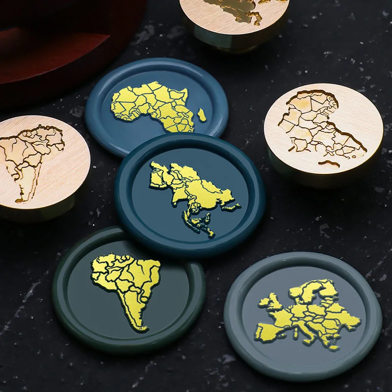 Best Price Map Series Arctic World Map Europe Wax Seal Stamp Head