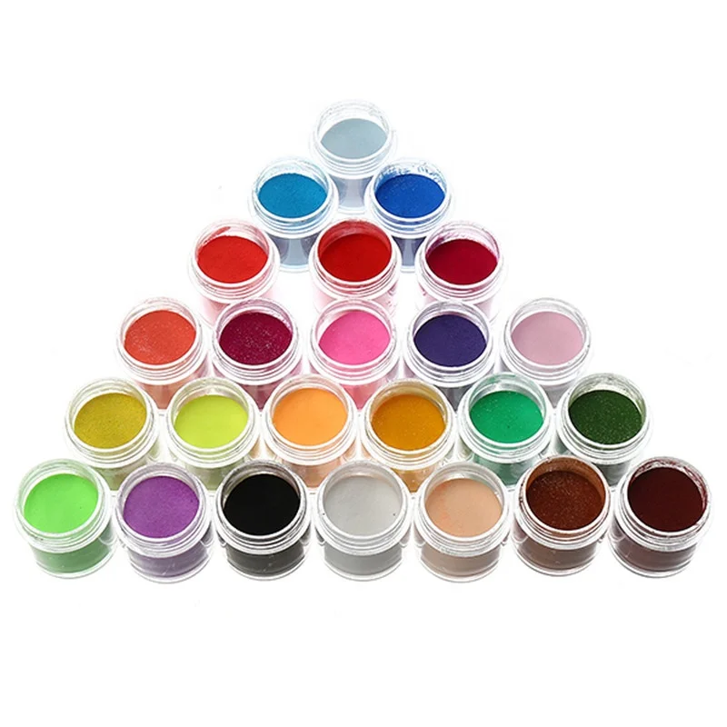 
Nail Art Color Women DIY Nails Art 24 Colors Tips UV Gel Acrylic Powder Dust Design Decoration 3D Decoration 