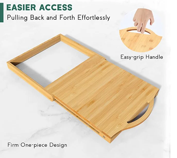 Bamboo Kitchen Appliance Slider, Multipurpose Sliding Tray for Coffee Maker, Under Cabinet Appliance Sliding Rolling Tray