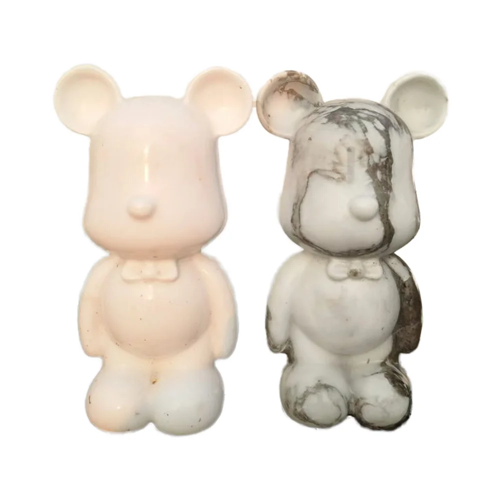 Refine Stone supply Luxury Action Figure Bear Bearbrick white marble statue for home decoration