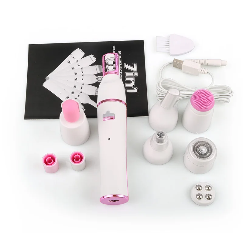 9 в 1 Женский инструмент для ежедневного ухода, бритва, эпилятор, щетка для лица, массажер, триммер, многофункциональное средство для удаления волос на теле