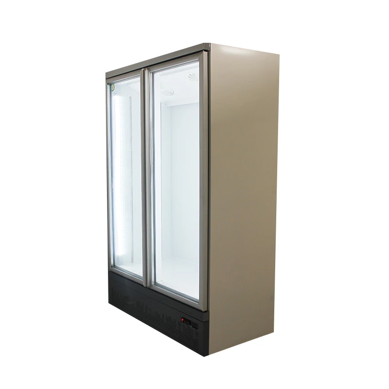 850L Supermarket Freezer Upright Vertical Display Cooler Auto Defrost Glass Material Refrigeration Equipment Store Displays Cool