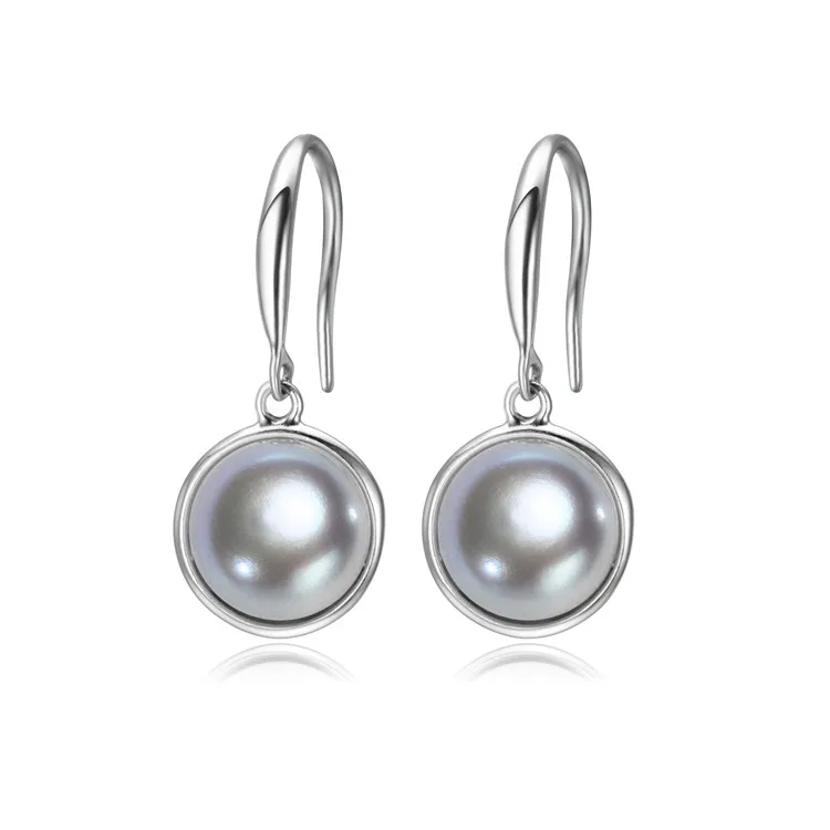 Multi Color Factory Wholesale High Luster 925 Sterling Silver Real Freshwater Natural Pearl Earrings