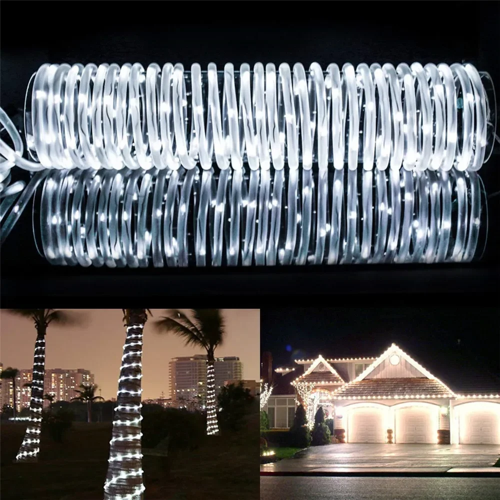 39 Feet 100 Led Waterproof Solar Powered Fairy String Lights With 8 Lighting Modes Copper Wire PVC Tube Lights for Garden