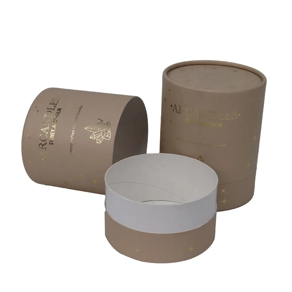 Wholesale low moq child safety paper cylinder rigid tubes for candle oil dropper packaging cardboard round candlebox