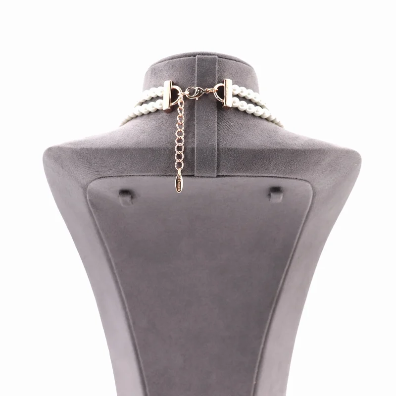 Luxury suede resin necklace display stand jewelry display neck necklace bust mannequin for jewellery display