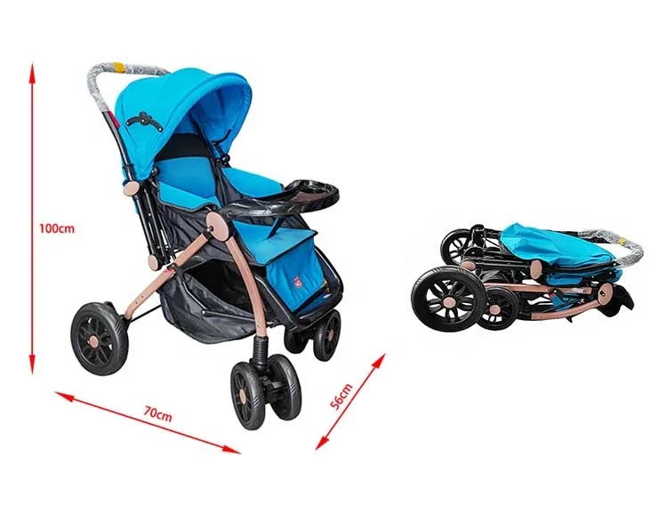 Hot Sale Reversible Handle China Stroller Baby Prams Carry Polyester Foldable Baby Stroller Baby Beach Trolley